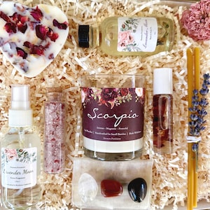Scorpio Zodiac Crystal Set - Birthday Gift, Astrological Stones, Self-Care Metaphysical Kit, Unique Christmas Present  - Holiday Gift
