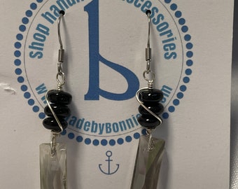 Earrings Smoky crystals with black stones 772