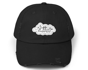 Newport Skyline Drawing Distressed Hat