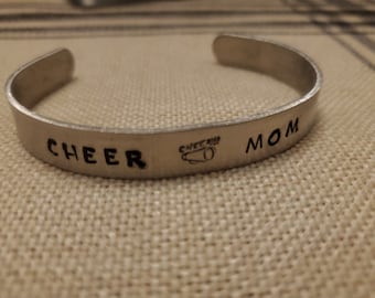 Portsmouth cheer fundraiser handstamped cuff bracelet