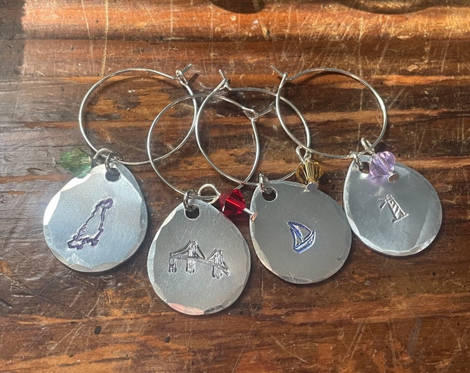 Featured listing image: Aquidneck Island wine charm set of 4