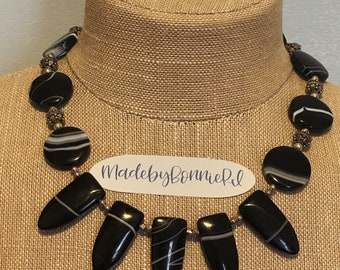 Onyx beaded necklace