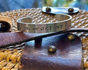 NEWPORTANT Stamped Cuff Bracelet