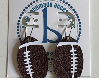 Faux leather Football earrings