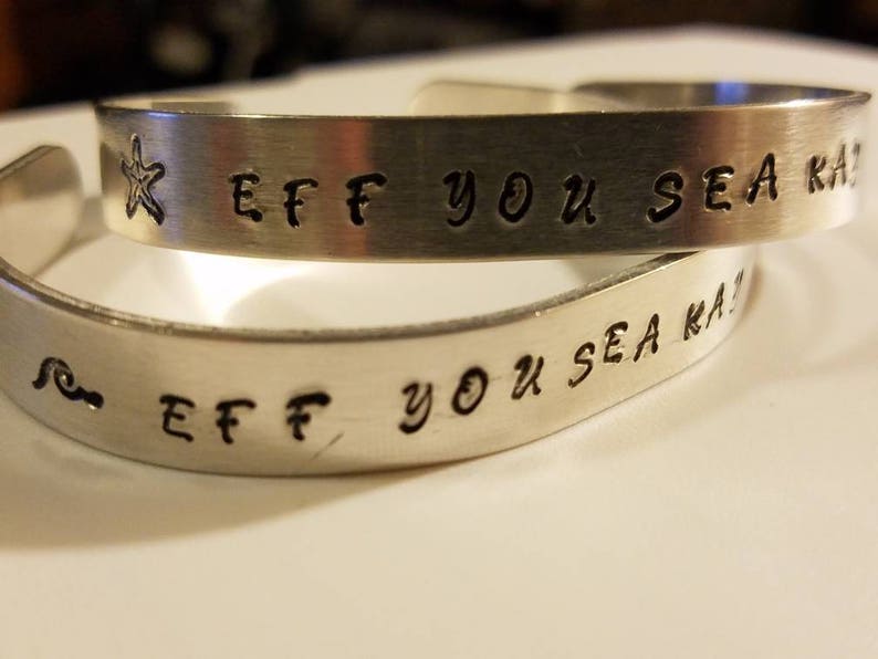 Eff you sea kay aluminum bracelets