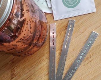 Hand stamped garden stakes