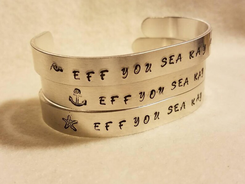 Eff you sea kay aluminum bracelets