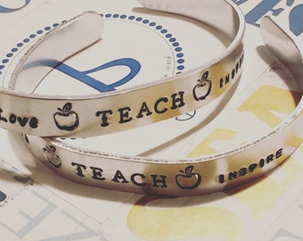 Love Teach Inspire cuff bracelet