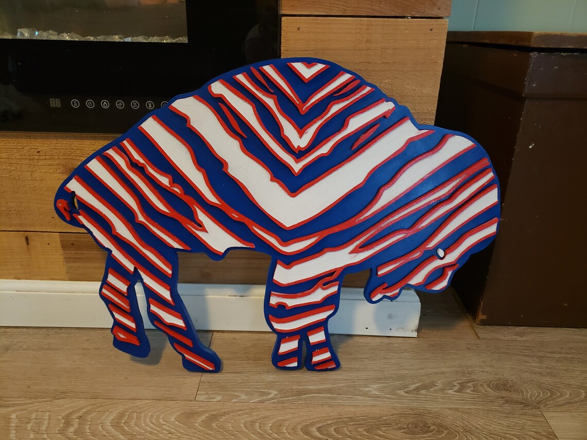 Engraved Layered Buffalo Bills Zubaz Sign FREE SHIPPING Etsy