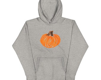 Pumpkin Hoodie, Fall Hoodie, Pumpkin Hoodie for Women, Pumpkin Hoodie for Men, Unisex Pumpkin Hoodie, Graphic Hoodie - RaeBeasleyArt