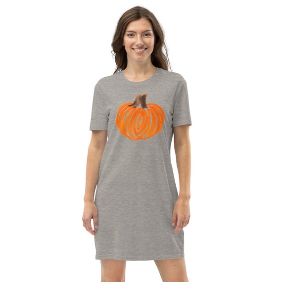 Pumpkin Short Sleeve T shirt Dress Pumpkin Grahic Tee Dress Fall Graphic Tee Dress T shirt Dress Raebeasleyart Etsy Australia
