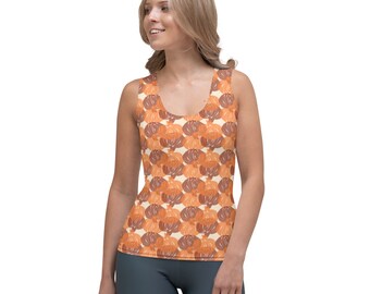 Pumpkin Tank top for Women, Pumpkin Sublimated Tank for Women, Fall Tank Top, Autumn Tank Top, Tank Top for Layering - RaeBeasleyArt