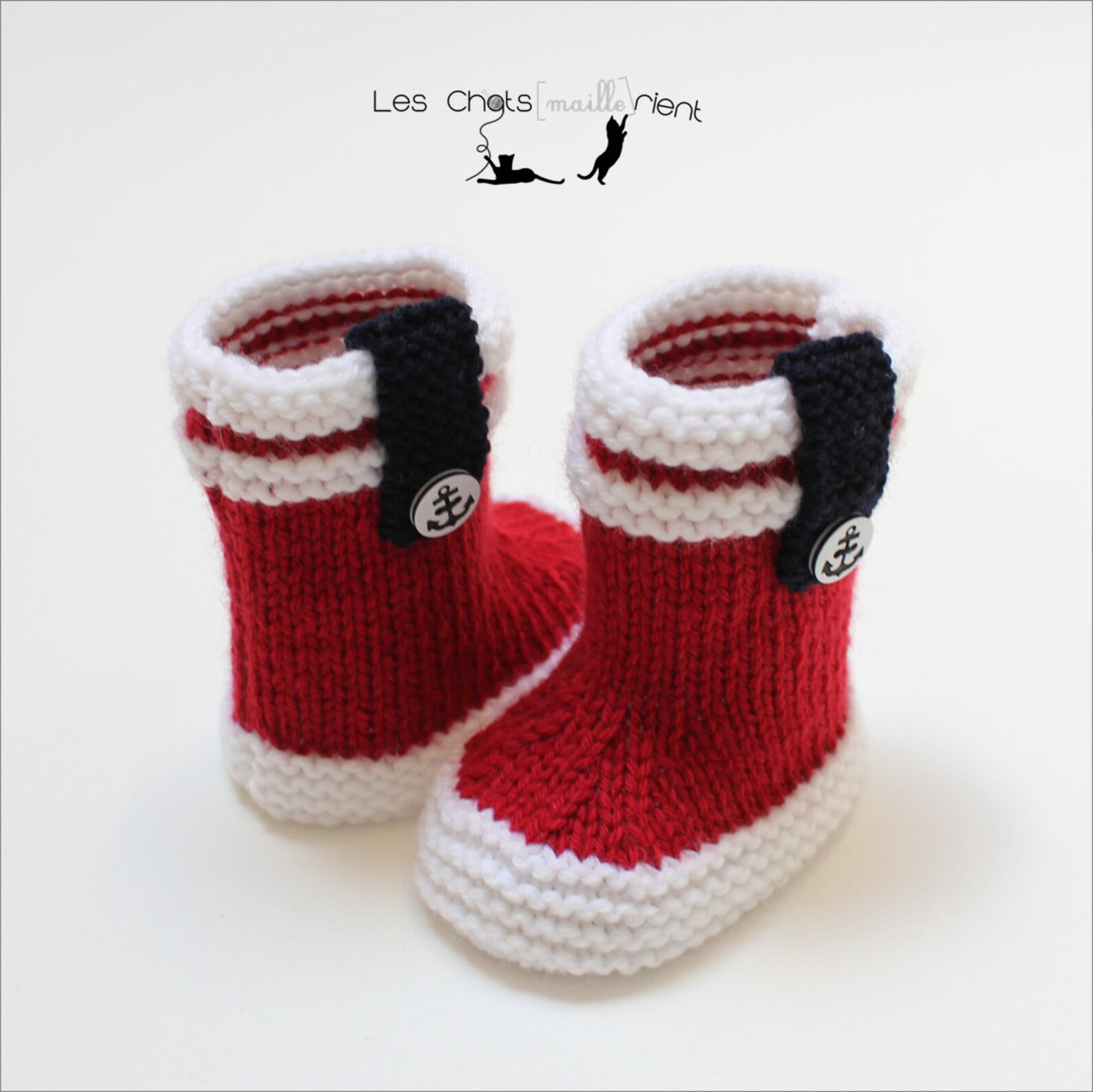 Bottes Tricotées Main Pour Bébé 0-3 Mois - Fait Main, Acrylique, Sans Emballage