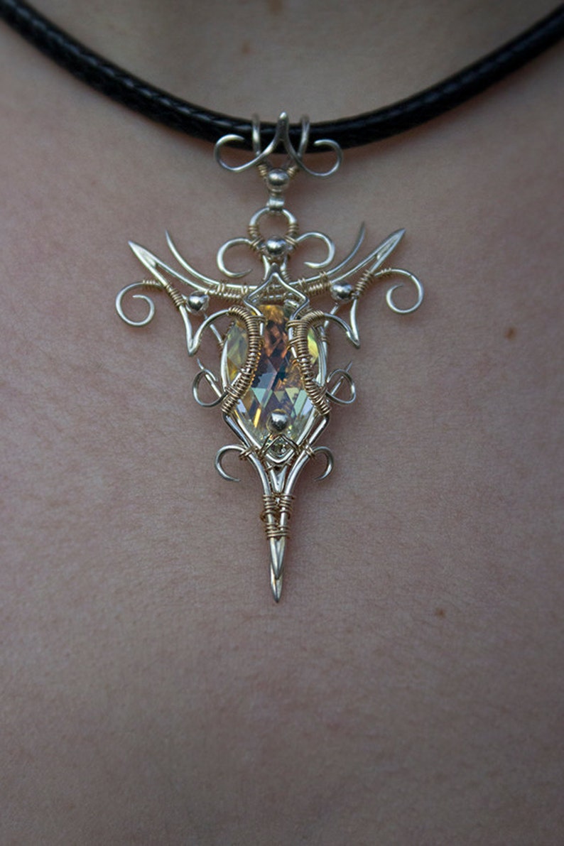 Silver Necklace Fantasy Necklace Elf Jewelry Elfish Lord Etsy