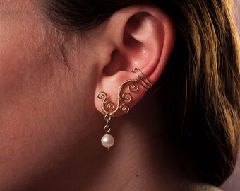 wire wrap, ear cuff, earrings, gemstone earrings, affordable jewelry, festival jewelry, coachella jewelry, tribal earrings, under 50