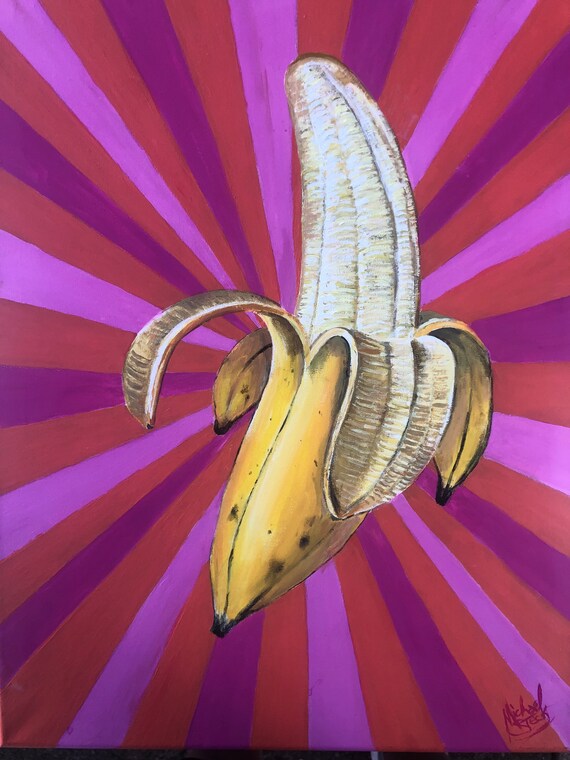 A Banana.acrylic Painting Fruit Art Pop Art Fine Art Etsy