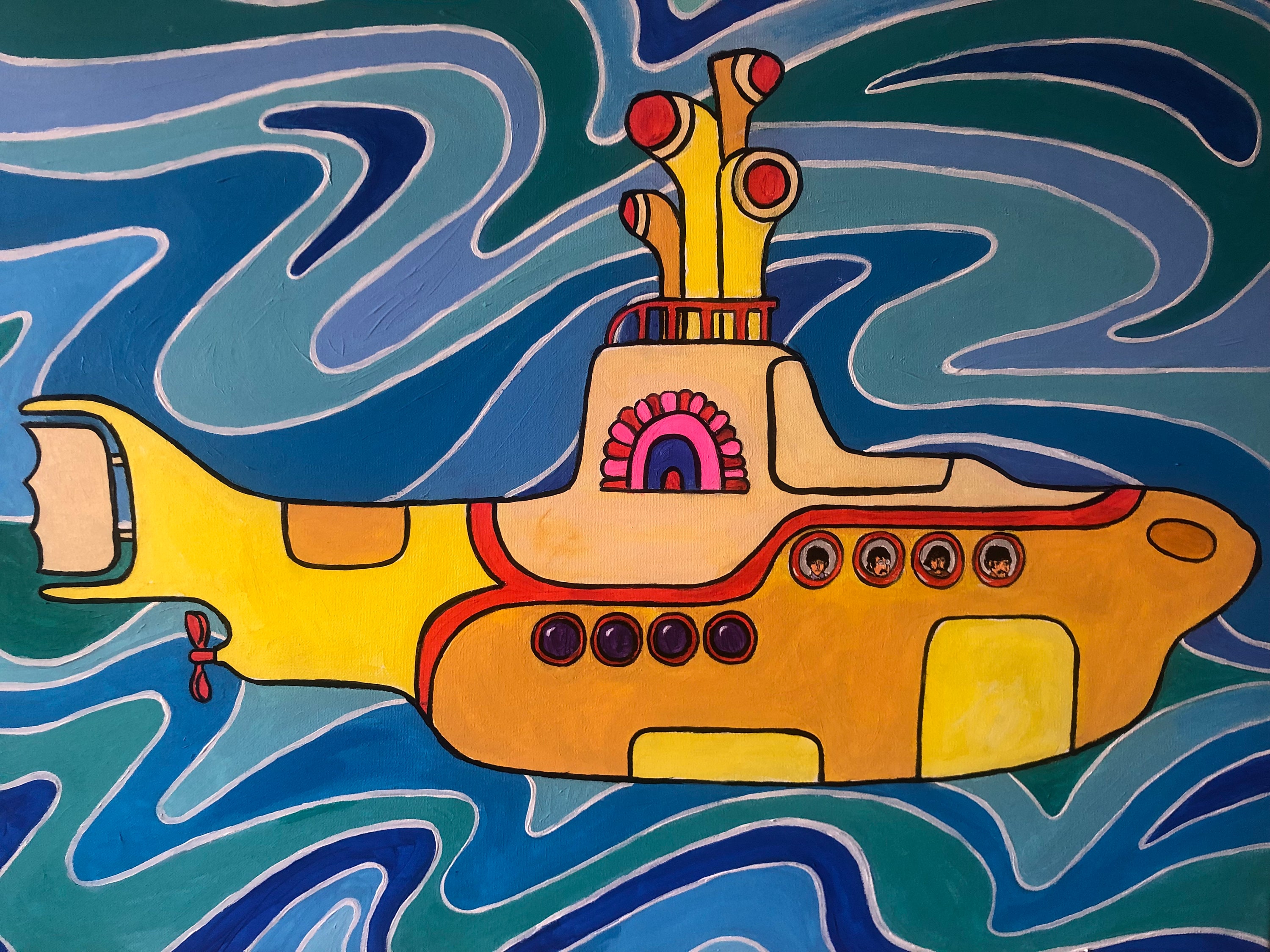 A Trippy Trip ....the Beatles, Yellow Submarine, Paul Mccartney, John  Lennon, George Harrison, Ringo Starr - Etsy, image size:3000x2250