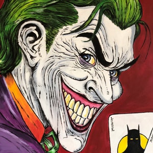 Joker's Wild....Batman, DCcomics, comic book art , comic art, the Joker, fine art, acrylic painting image 1