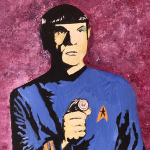 Phaser Set to Stun...Star Trek, Spock, Mr. Spock, Leonard Nimoy, sci-fi art, fine art