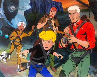 Quest Love 2 ... Jonny Quest, retro cartoon, acrylic painting, 60's cartoons