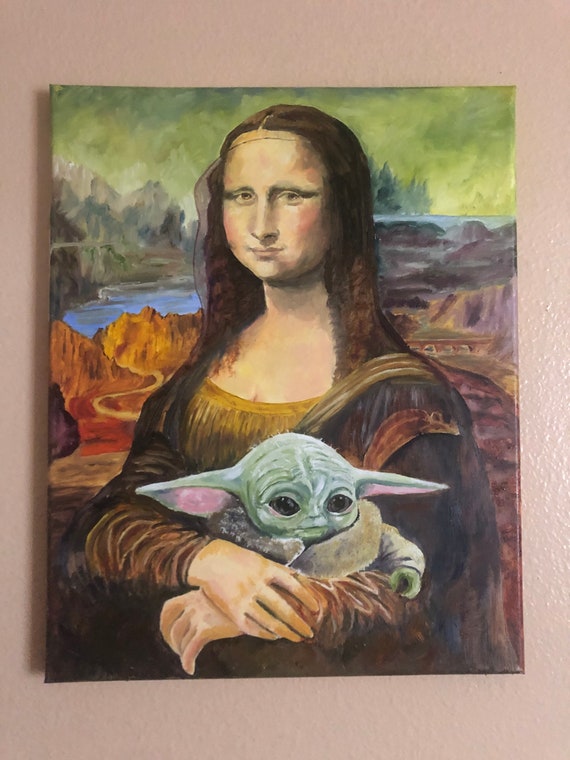 Mona Lisa Kee Sekx Video - Leonardo's Little Secret ....mona Lisa, Leonardo Da Vinci, Baby Yoda,  Grogu, the Mandalorian, Star Wars, Boba Fett, the Renaissance - Etsy Norway