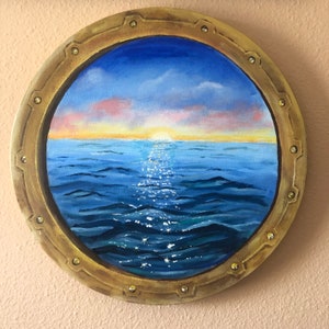 Bon Voyage  ....océan art, seascape, fine art, porthole, home decor, holiday, wedding celebration