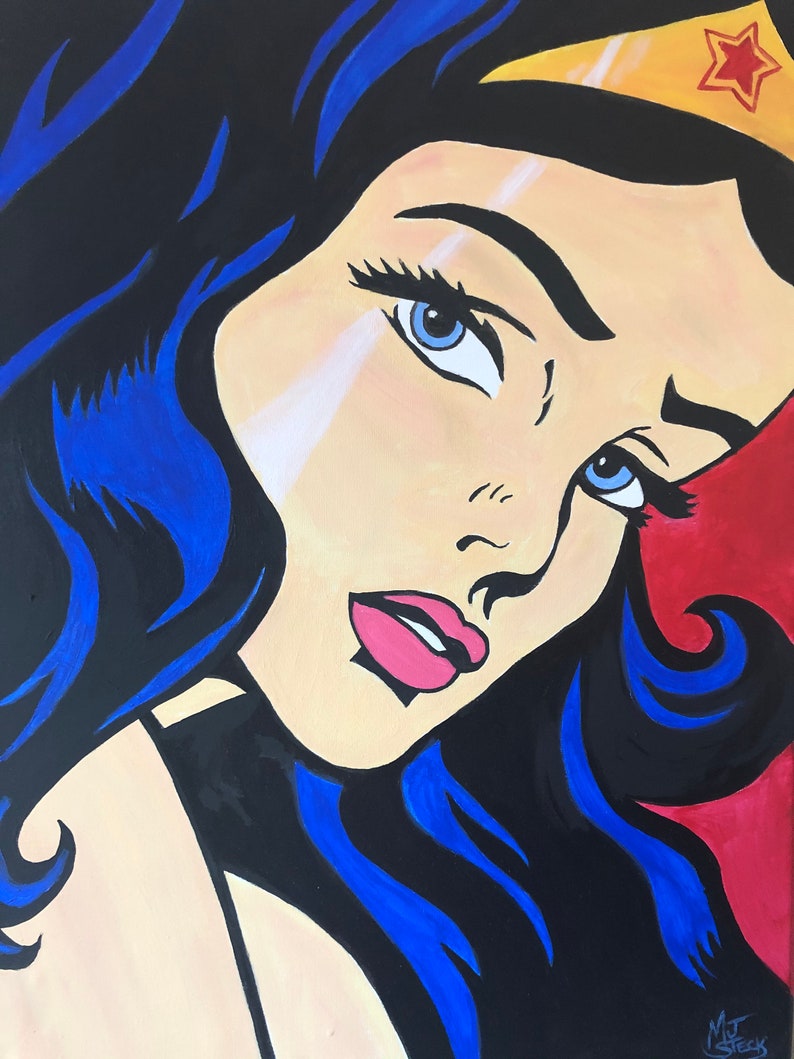 A Woman Wondering...wonder woman, superhero, DC Comics, Justice League, portait painting image 1