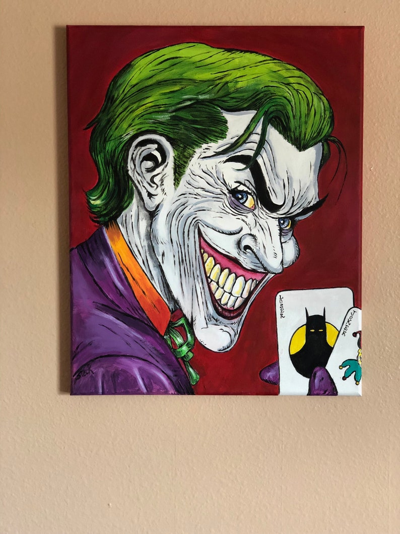 Joker's Wild....Batman, DCcomics, comic book art , comic art, the Joker, fine art, acrylic painting image 2