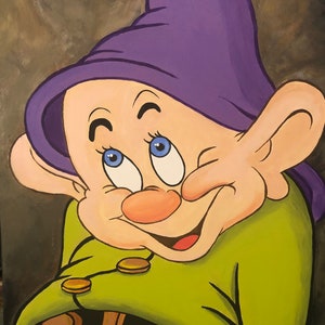 I'm a Little Dopey...Disney, Snow White, the Seven Dwarfs, Disney Classic, portrait painting