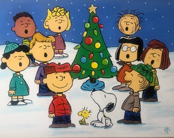 Oh Christmas Tree ....Charlie Brown, Peanuts, Snoopy, classic,fine art