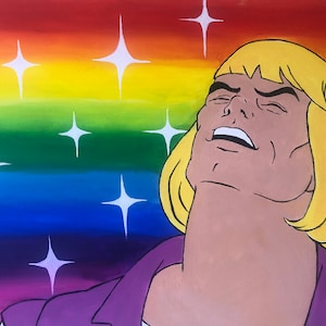 The Real He-Man ....Skeletor, retro cartoons, He-Man , acrylic painting, home decor, fine art