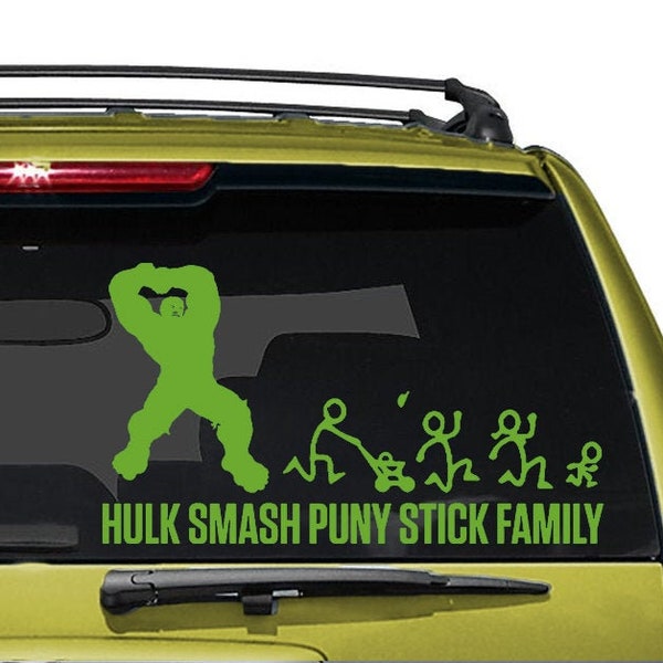 Hulk Smash Stick Family - Decal - Car - Mac