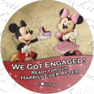 Just Engaged Ready for Happily Ever After Disney Button