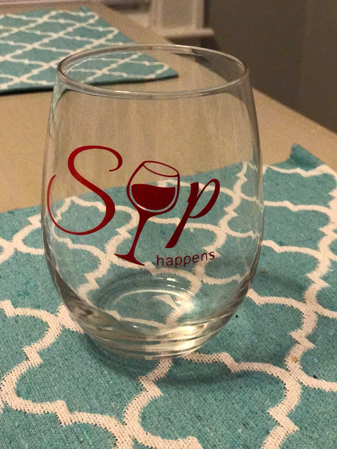 Sip Happens Funny Wine Glass Decal Car Mac Mug Etsy