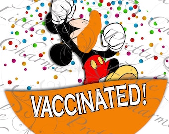 Vaccinated Mickey Disney Button