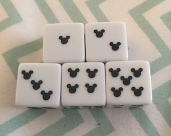 Mickey Mouse Dice Lot of 5 great for gifts and fish extender