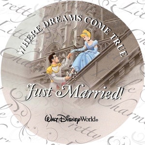 Just Married: Where Dreams Come True Disney World Button