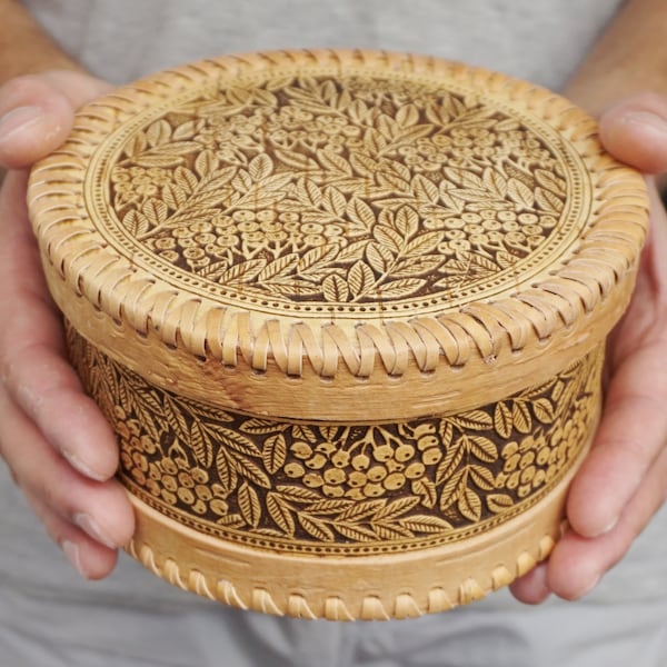 decorative storage bins, wicker box, rowan ornament, gift for mum, wicker storage baskets, trinket box, birch, zero waste, kitchen storage