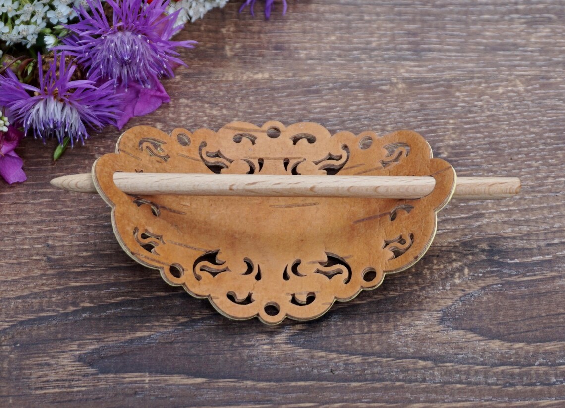 Wooden barrettes french barrette wood hair barrettes custom Etsy