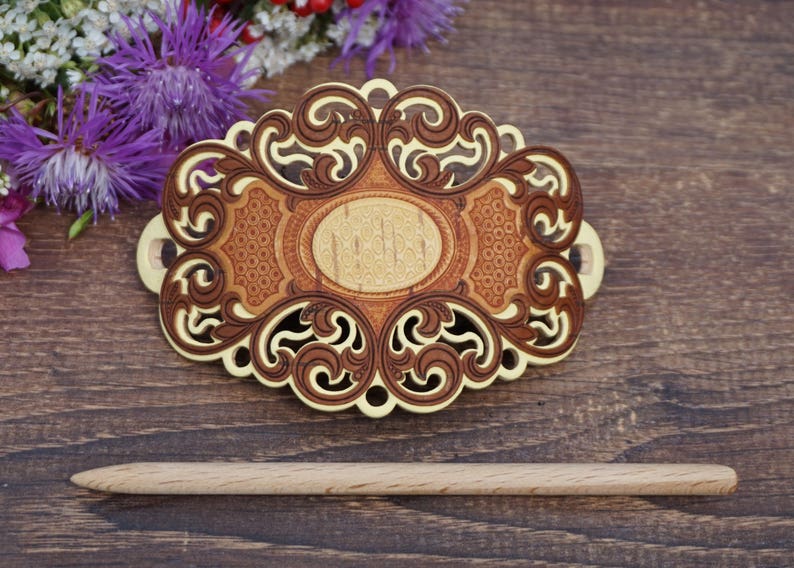 Wooden barrettes french barrette wood hair barrettes custom Etsy