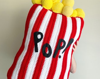 Giant Popcorn Pillow Crochet Pattern (with notes for smaller size)
