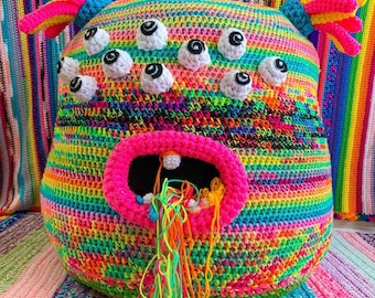Crochet Pattern, Big Ed, Giant Crochet Monster Ottoman