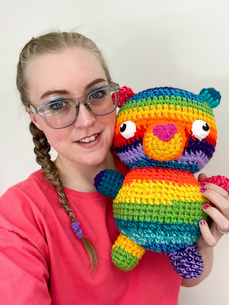 Rainbow Teddy Bear Crochet Pattern Etsy