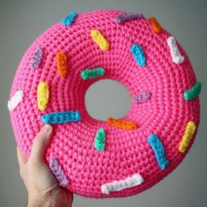 Crochet Donut Pillow Pattern 3 sizes image 1