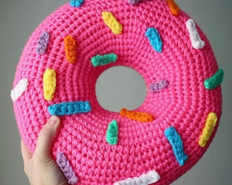 Crochet Donut Pillow Pattern (3 sizes)