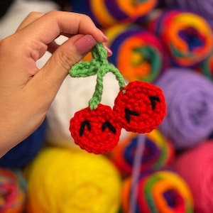 Crochet Cherry Appliqué Crochet Pattern