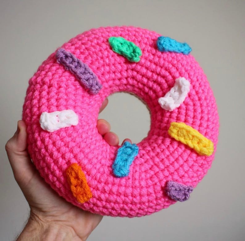 Crochet Donut Pillow Pattern 3 sizes image 2