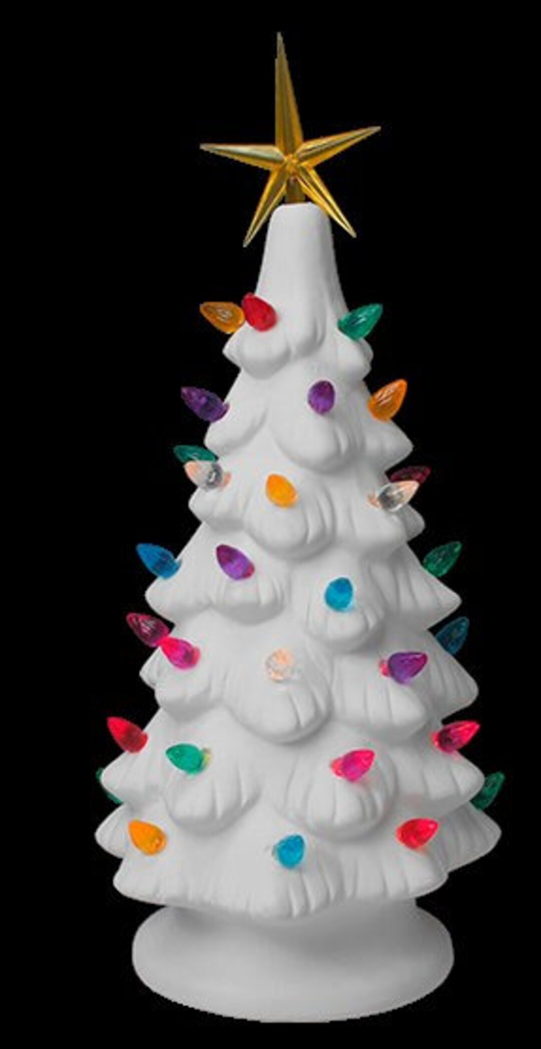 Ceramic Christmas Tree Paint Your Own With Light Kit and Bulbs Etsy