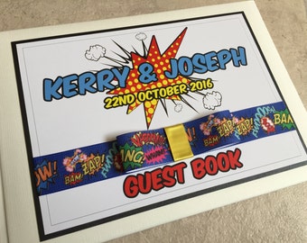 Pop Art | Comic Strip | Personalised Wedding Guest Book