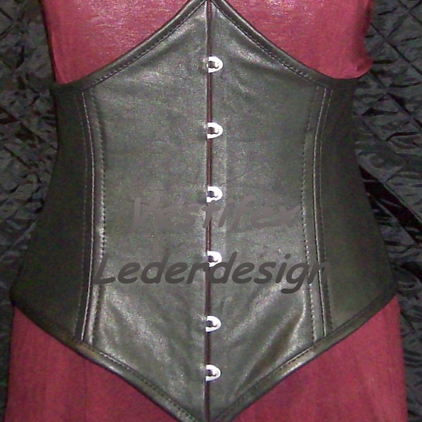 Miedergürtel, Gr. 38/40 (M/L) Leder, Unterbrustkorsage, Leather Corset Underbreast corset, Front mit Wigona-Schließe, rückwärtig geschnürt